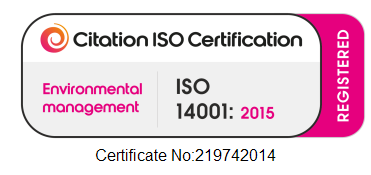 ISO-14001-2015-badge-white Certificate badge: Citation ISO Certification for Environmental Management, ISO 14001:2015, Registered; Cert No: 219742041.